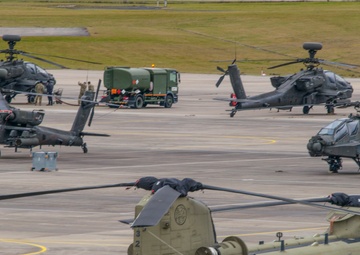 Aviation airfield operations, at the Katterbach Army Airfield in Ansbach, Bavaria, Germany,