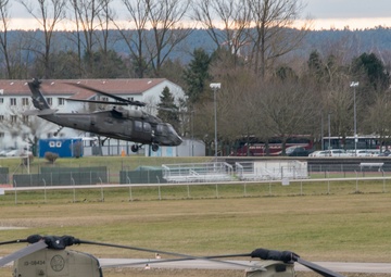 Aviation airfield operations, at the Katterbach Army Airfield in Ansbach, Bavaria, Germany,