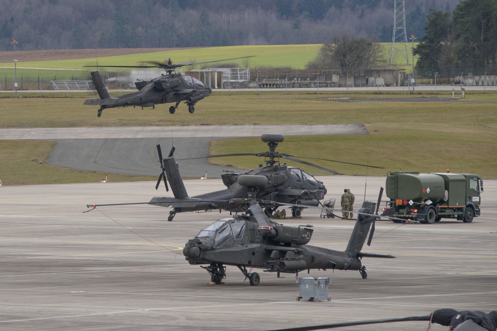 Aviation airfield operations, at the Katterbach Army Airfield in Ansbach, Bavaria, Germany,