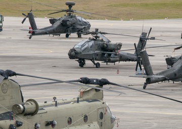 Aviation airfield operations, at the Katterbach Army Airfield in Ansbach, Bavaria, Germany,
