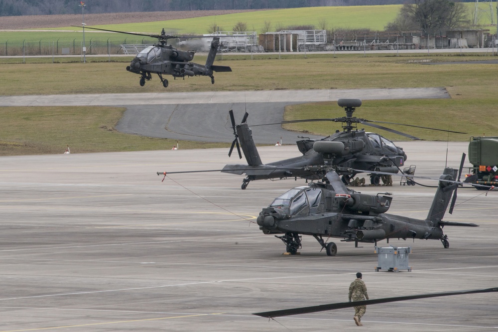 Aviation airfield operations, at the Katterbach Army Airfield in Ansbach, Bavaria, Germany,