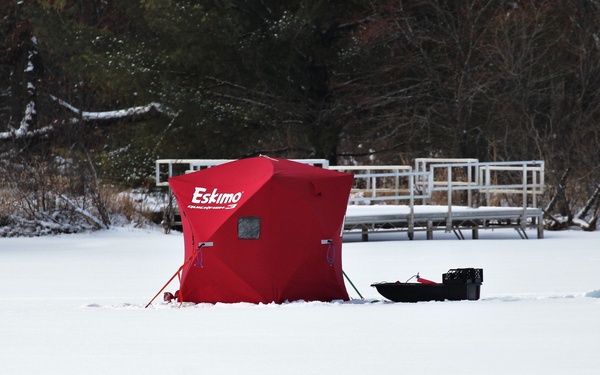 Ice fishing at Fort McCoy