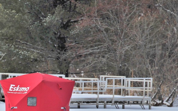 Ice fishing at Fort McCoy