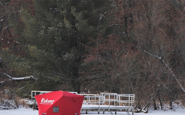 Ice fishing at Fort McCoy