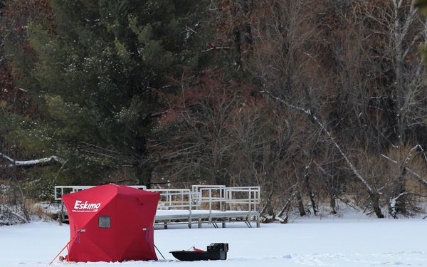 Ice fishing at Fort McCoy