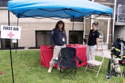 Jean Brocker working the First Aid station at Buffalo District event