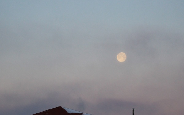 Moon sets over Fort McCoy