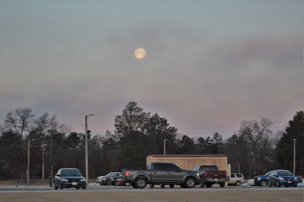 Moon sets over Fort McCoy