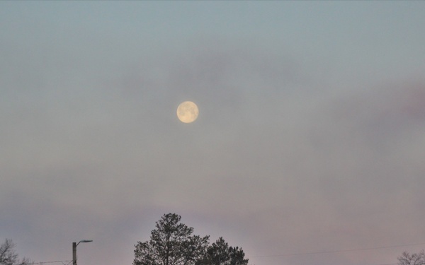 Moon sets over Fort McCoy