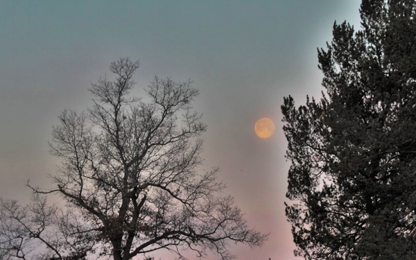 Moon sets over Fort McCoy