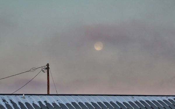 Moon sets over Fort McCoy