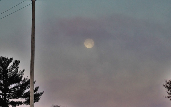 Moon sets over Fort McCoy