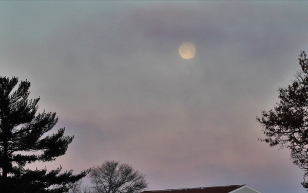Moon sets over Fort McCoy