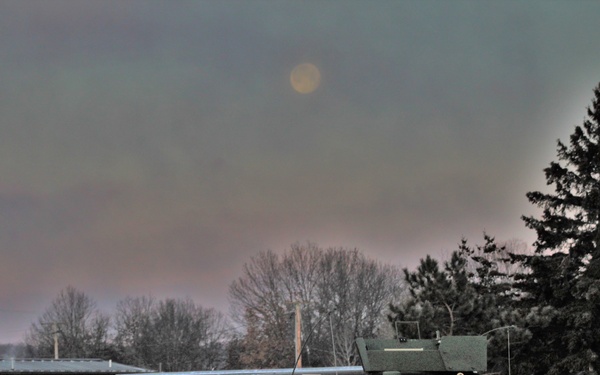 Moon sets over Fort McCoy