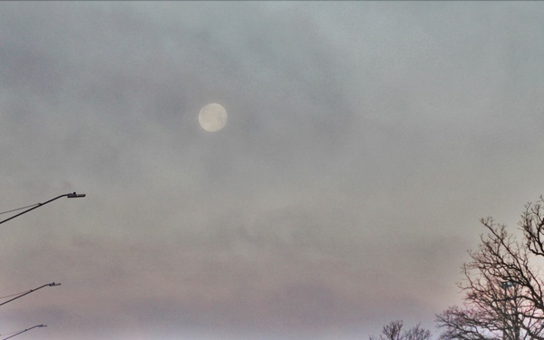 Moon sets over Fort McCoy