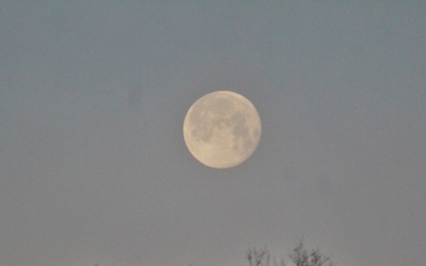 Moon sets over Fort McCoy