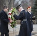 British Defence Secretary Gavin Williamson Participates in a Public Wreath-Laying Ceremony at the Tomb of the Unknown Soldier at Arlington National Cemetery