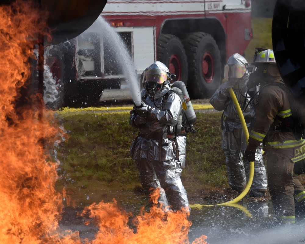 Andersen Firefighters conduct a controlled fire training event