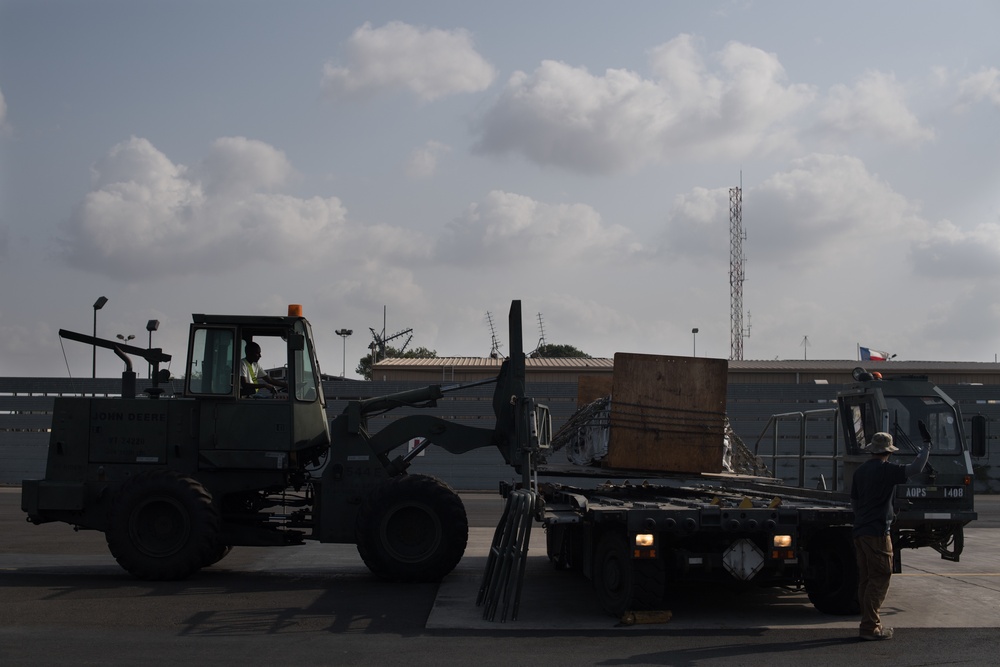 Airmen conduct cargo operations in East Africa