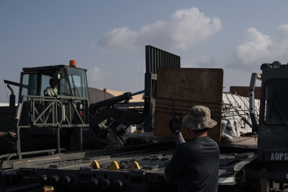Airmen conduct cargo operations in East Africa