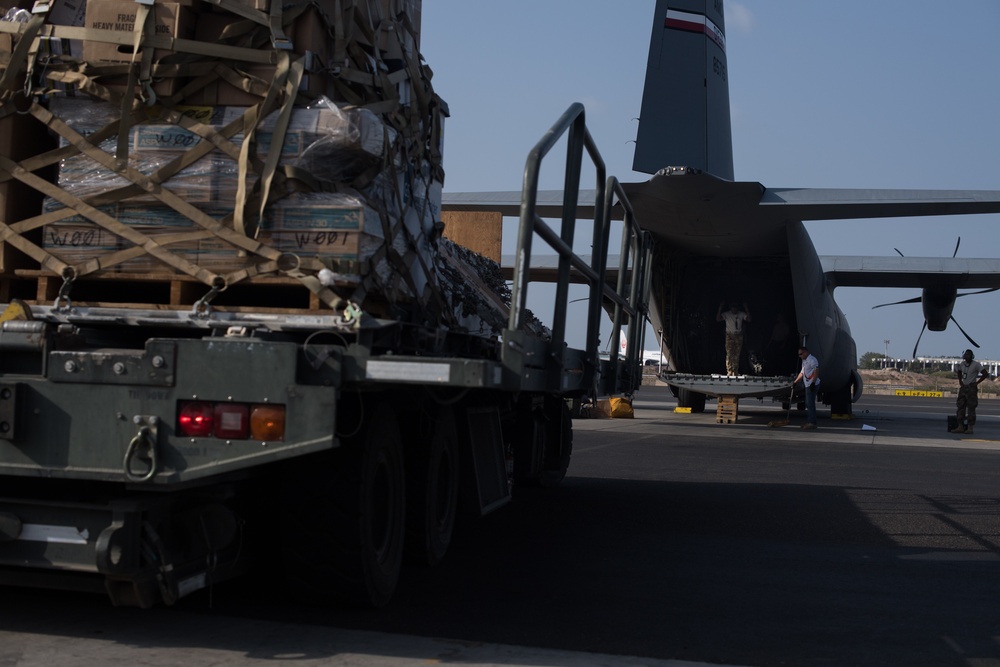 Airmen conduct cargo operations in East Africa