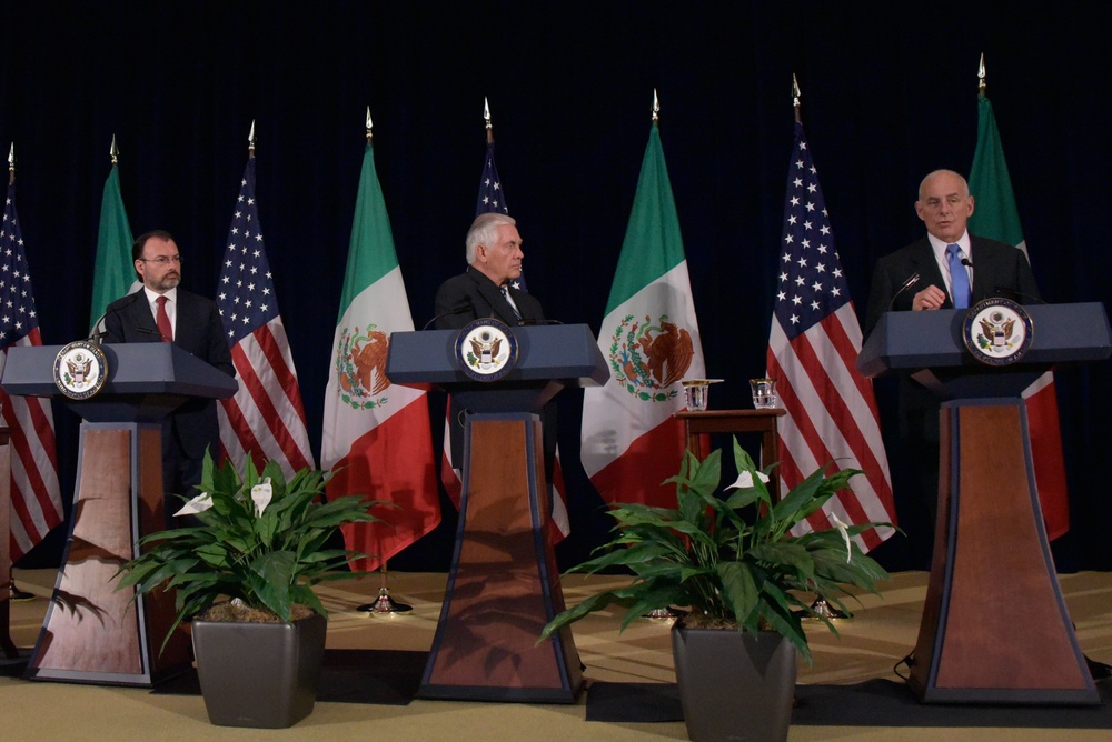 U.S. Secretaries Tillerson and Kelly hold Joint Press Conference with Mexican Officials