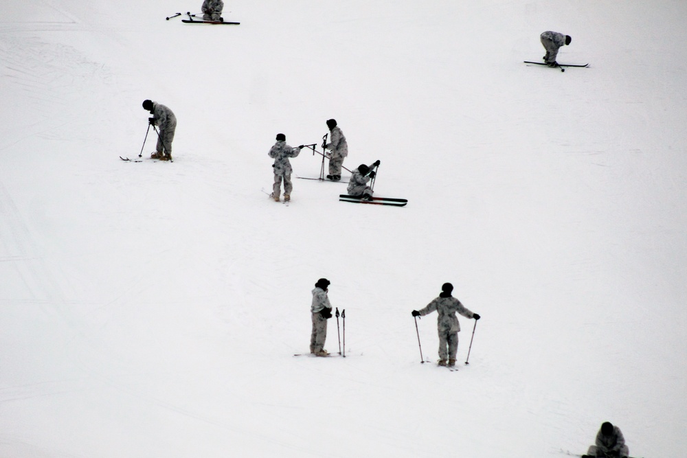 Cold-Weather Operations Course 18-03 students learn to ski during training at Fort McCoy