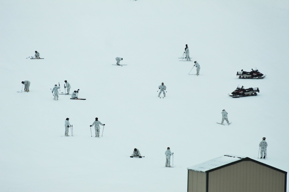 Cold-Weather Operations Course 18-03 students learn to ski during training at Fort McCoy