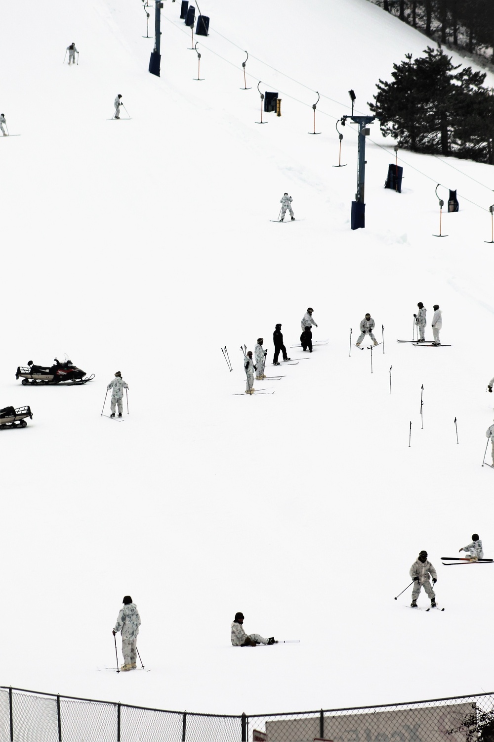 Cold-Weather Operations Course 18-03 students learn to ski during training at Fort McCoy