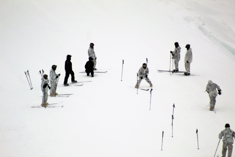 Cold-Weather Operations Course 18-03 students learn to ski during training at Fort McCoy