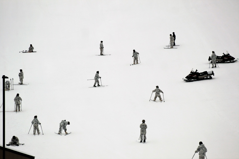 Cold-Weather Operations Course 18-03 students learn to ski during training at Fort McCoy