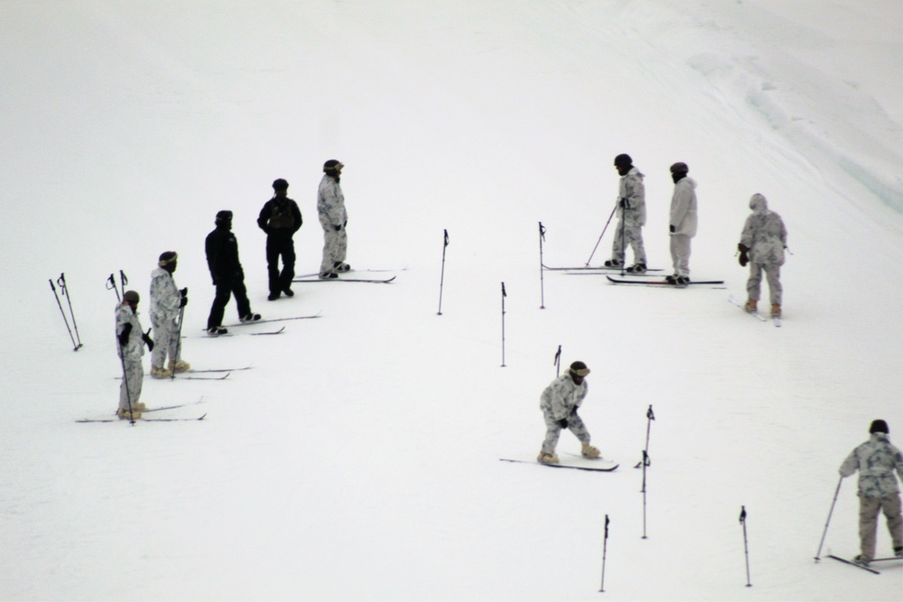 Cold-Weather Operations Course 18-03 students learn to ski during training at Fort McCoy