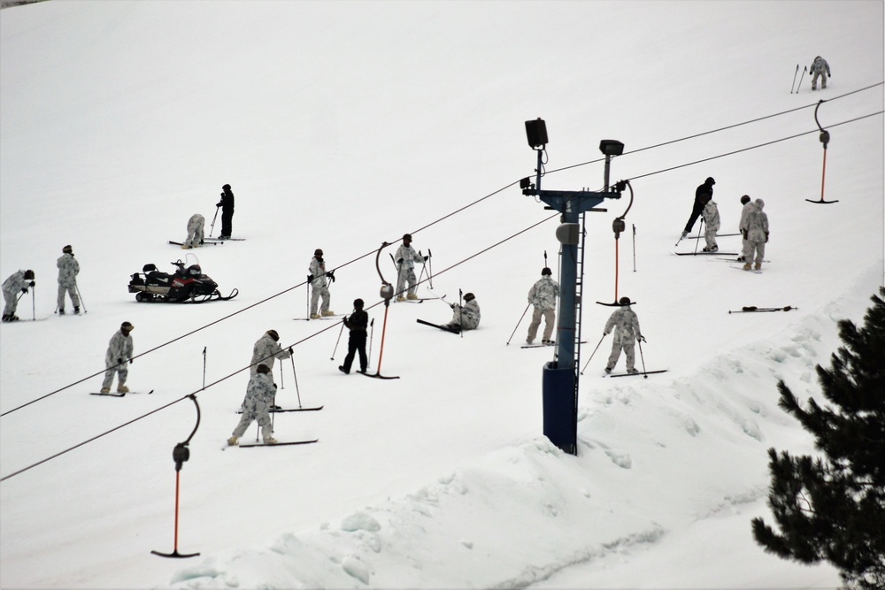 Cold-Weather Operations Course 18-03 students learn to ski during training at Fort McCoy