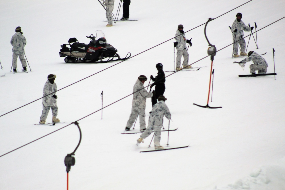 Cold-Weather Operations Course 18-03 students learn to ski during training at Fort McCoy