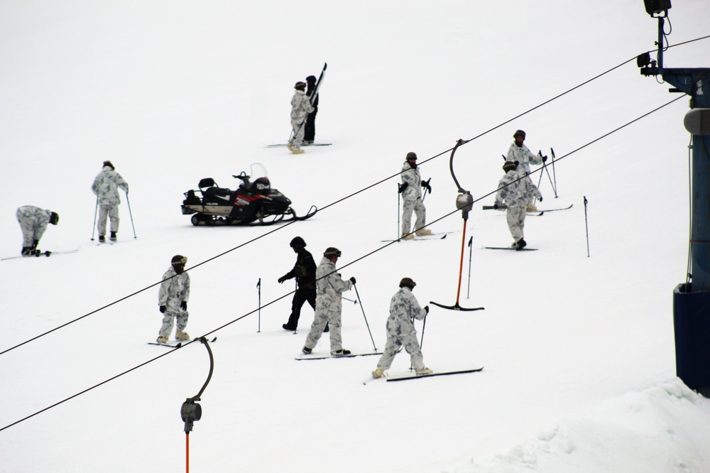 Cold-Weather Operations Course 18-03 students learn to ski during training at Fort McCoy