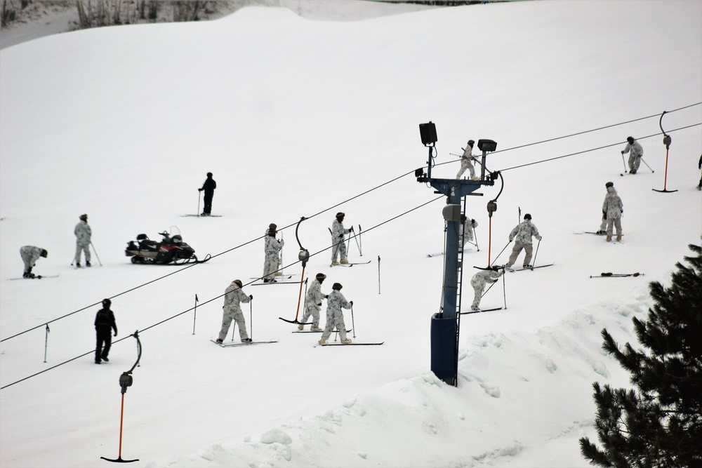 Cold-Weather Operations Course 18-03 students learn to ski during training at Fort McCoy