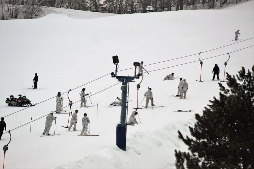 Cold-Weather Operations Course 18-03 students learn to ski during training at Fort McCoy