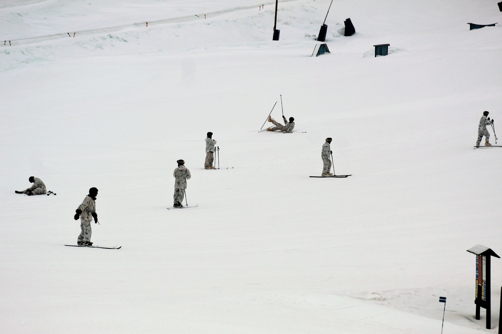 Cold-Weather Operations Course 18-03 students learn to ski during training at Fort McCoy