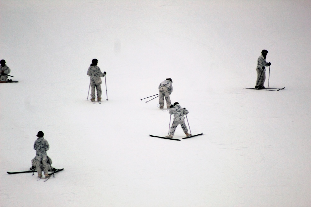 Cold-Weather Operations Course 18-03 students learn to ski during training at Fort McCoy