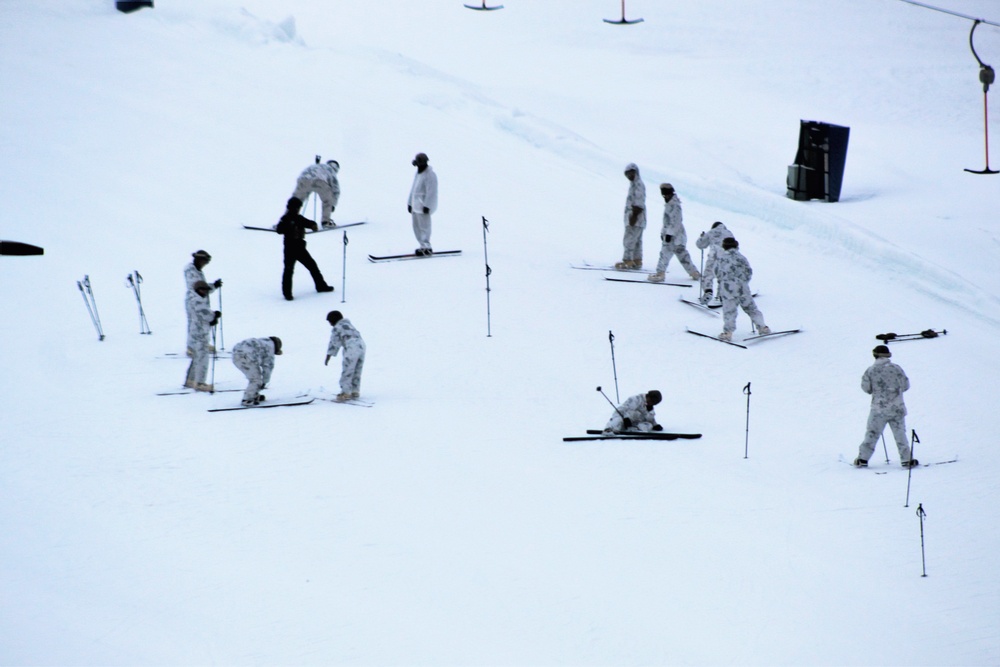 Cold-Weather Operations Course 18-03 students learn to ski during training at Fort McCoy