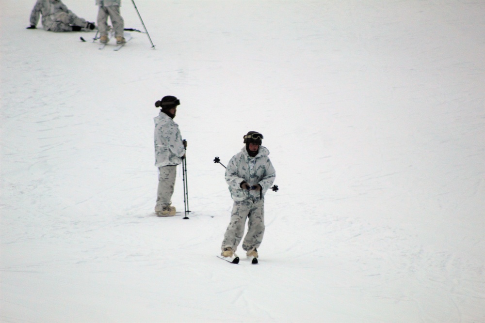 Cold-Weather Operations Course 18-03 students learn to ski during training at Fort McCoy