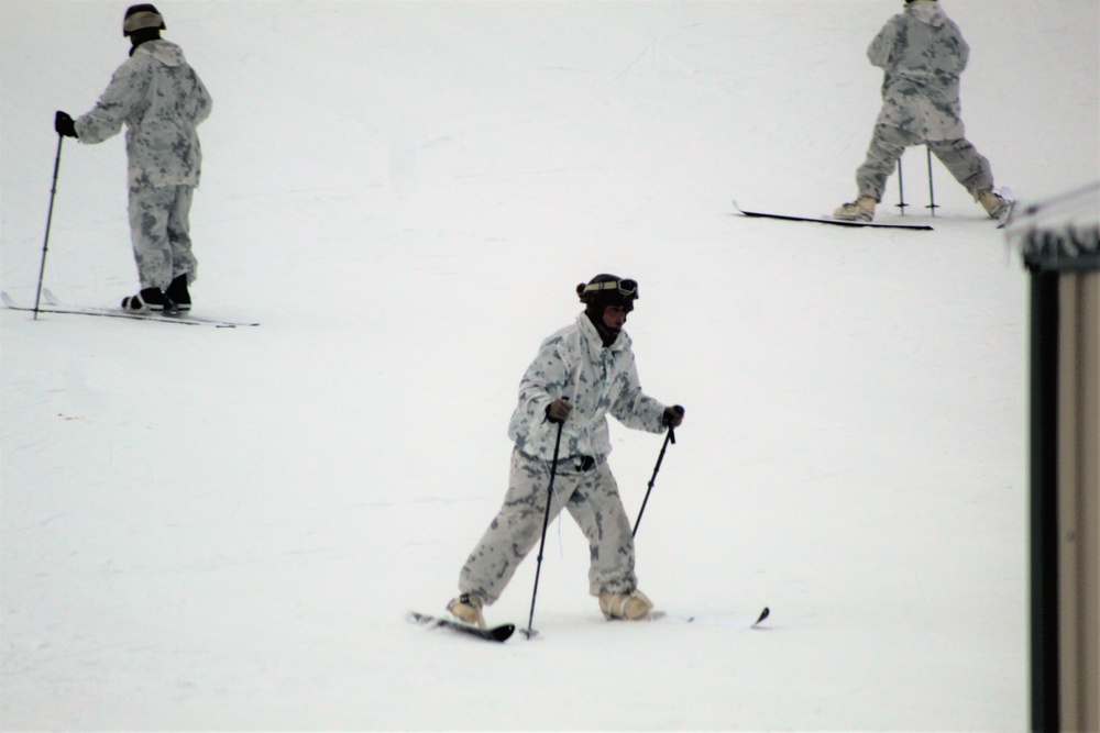 Cold-Weather Operations Course 18-03 students learn to ski during training at Fort McCoy