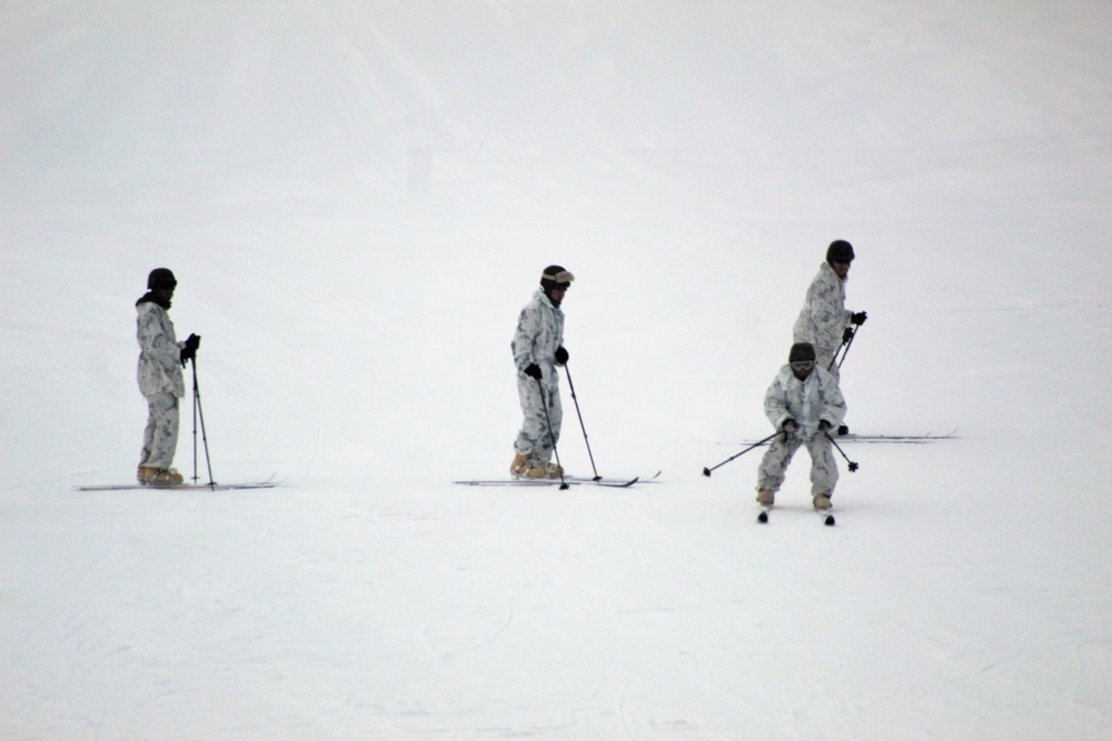 Cold-Weather Operations Course 18-03 students learn to ski during training at Fort McCoy