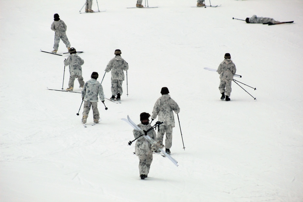 Cold-Weather Operations Course 18-03 students learn to ski during training at Fort McCoy