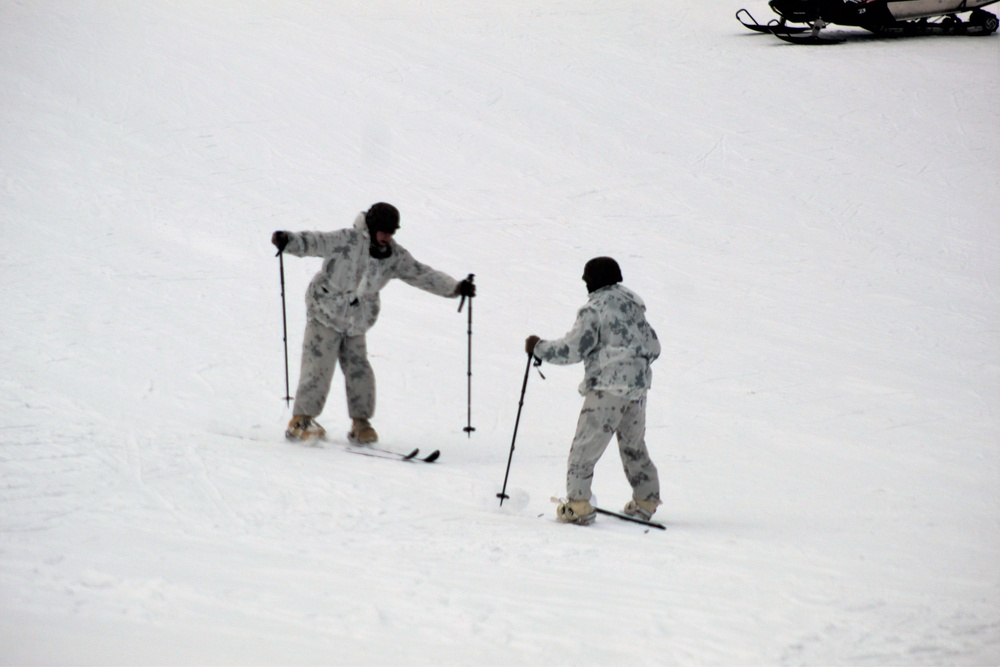 Cold-Weather Operations Course 18-03 students learn to ski during training at Fort McCoy