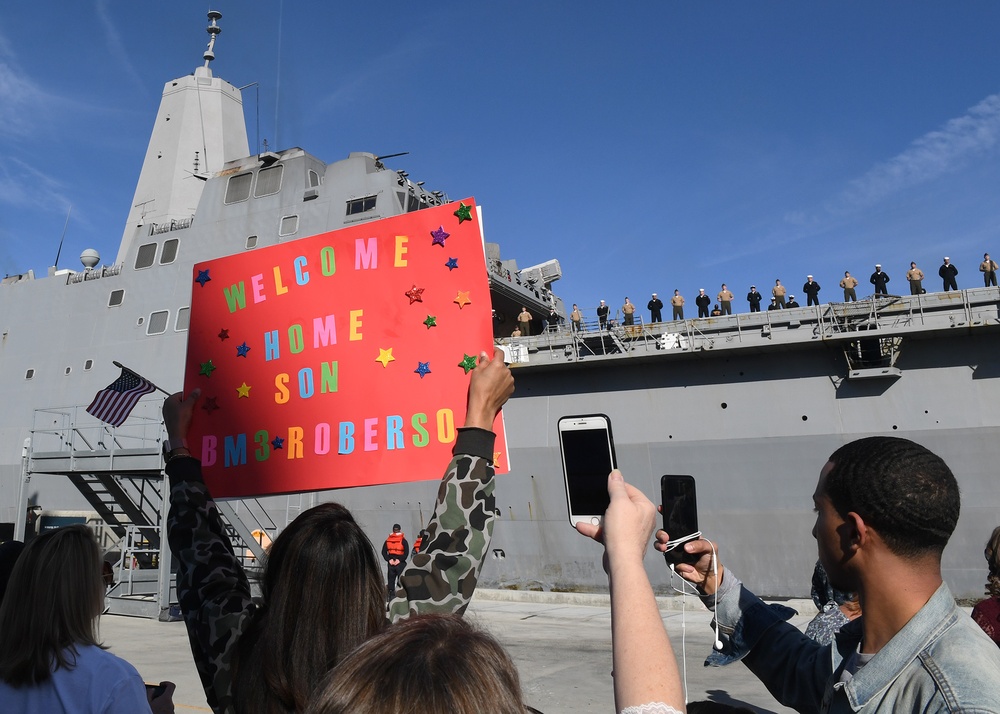 USS San Diego (LPD 22) Returns to Naval Base San Diego