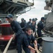 USS Bonhomme Richard conducts sea and anchor detail as it departs Okinawa