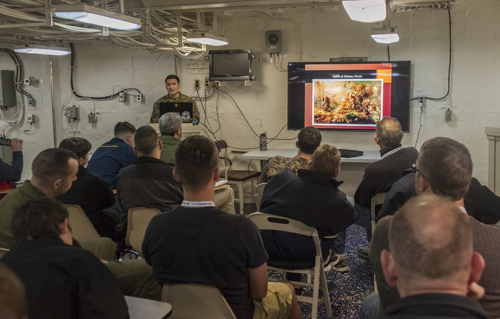 15th MEU Marine gives history presentation