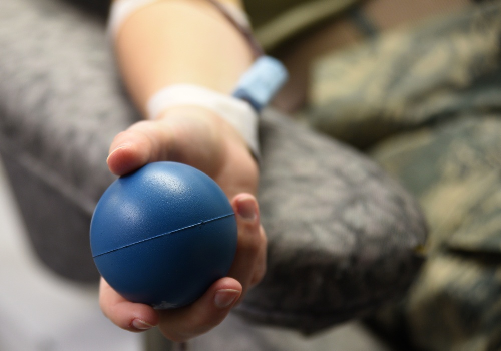Members of the 179th Airlift Wing Donate Blood To Red Cross Blood Mobile