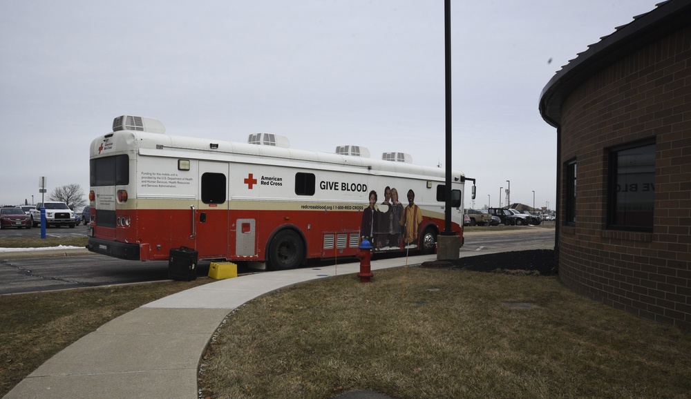 Members of the 179th Airlift Wing Donate Blood To Red Cross Blood Mobile